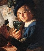 Gerard van Honthorst Young Drinker oil painting artist